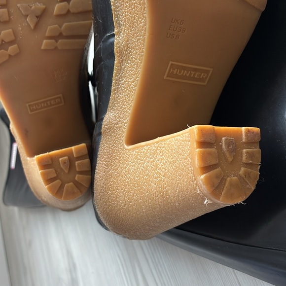 RARE Hunter Size 8 Lonny High-Heel Black Rain Boots - Picture 7 of 8